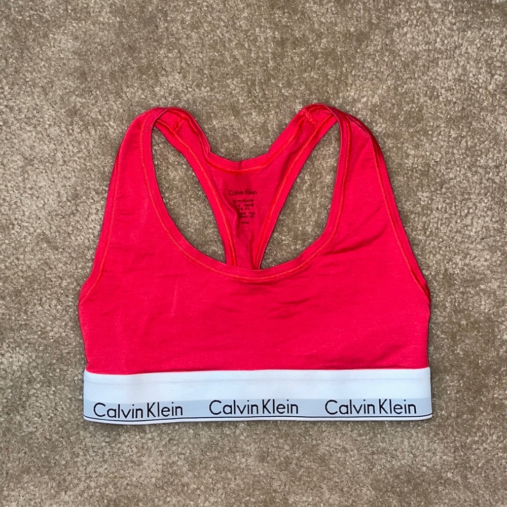 Red Calvin Klein crop top